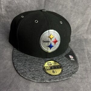 Pittsburgh‎ Steelers New Era 59Fifty Fitted 8 1/4 Black Team Headwear NFL NEW